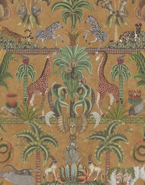 Afrika Kingdom, Olive Green & Spring Green on Metallic Bronze 119/5025