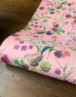 Botanical Wren, Pink Rose