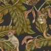 Bush Baby, Spring Green & Orange on Black 119/7031
