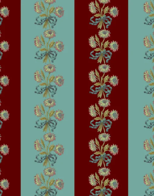 Chateau Stripe, Cherry and Blue