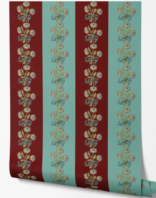 Chateau Stripe, Cherry and Blue