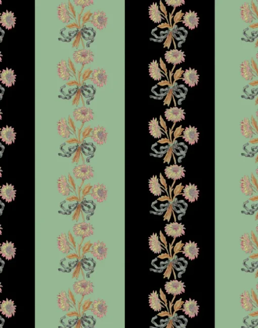 Chateau Stripe, Ink and Mint
