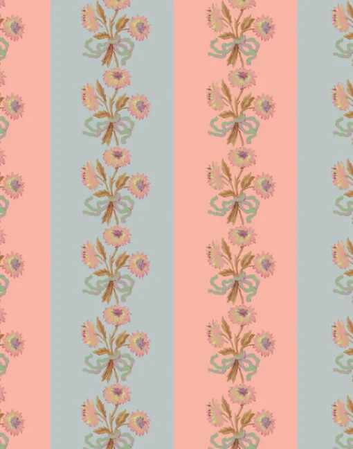Chateau Stripe, Peach & Cloud Fabric