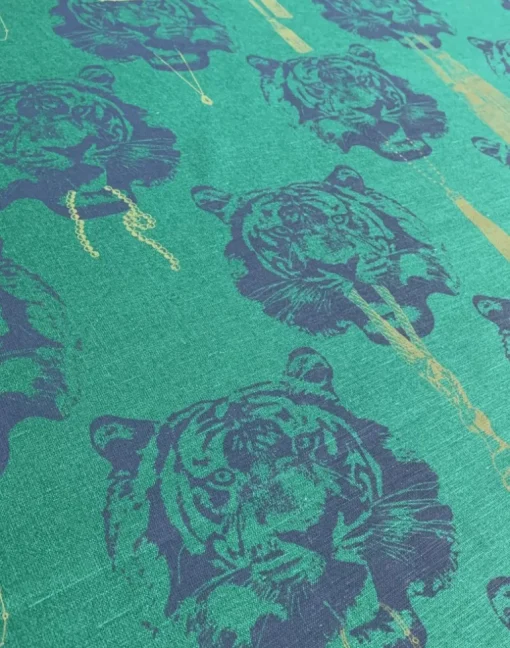 Coco Tiger Green Fabric