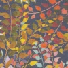 Confetti Leaves Fabric, Ash Grey