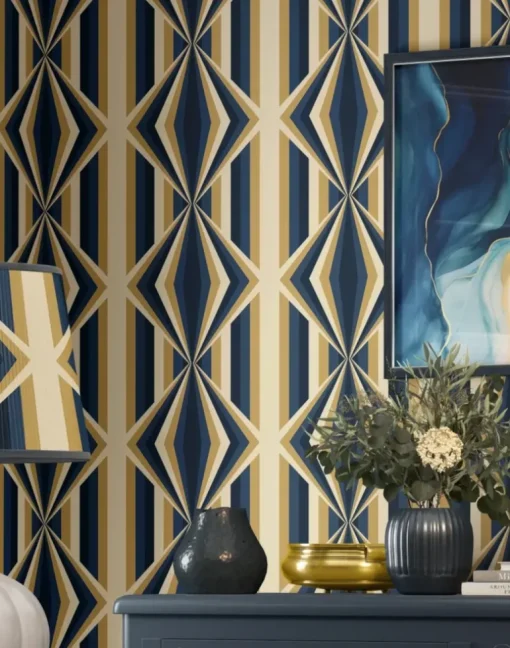 Deco Prism, Sandy Teal Gold