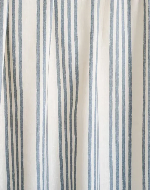 Fields Linen Fabric, Dusty Blue