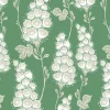 Flora Linen Fabric, Deep Green