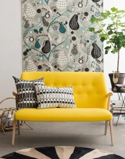 Fruit Garden Cotton Fabric, Grey