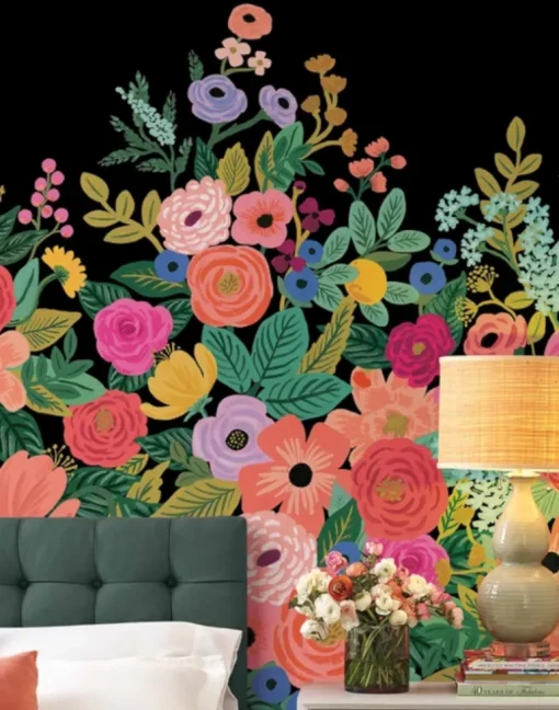 Garden Party Mural, Black R15192M