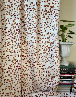 Ginkgo Leaves Fabric, Chestnut Brown