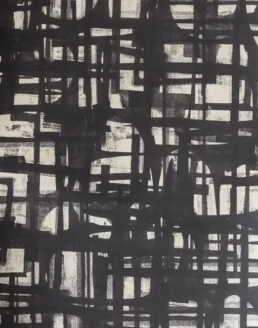 Grasscloth Monoprint, Charcoal