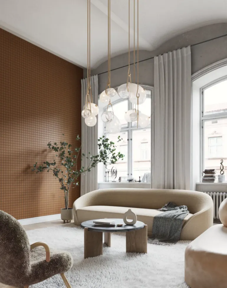 Grid - Small Bold, Line: Light Brown | Background: Brown