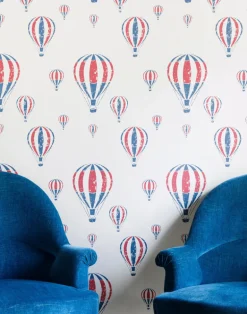 Hot Air Balloons, Red White Blue