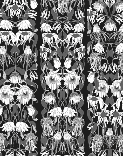 JOB-06 Withered Flowers Black Wallpaper by Studio Job