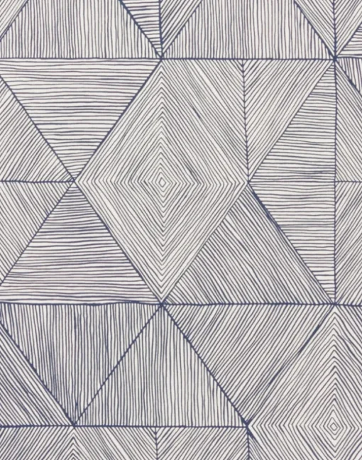 Mica, Blue on Off White