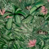 MONKEY FOREST DARK GREEN & PINK