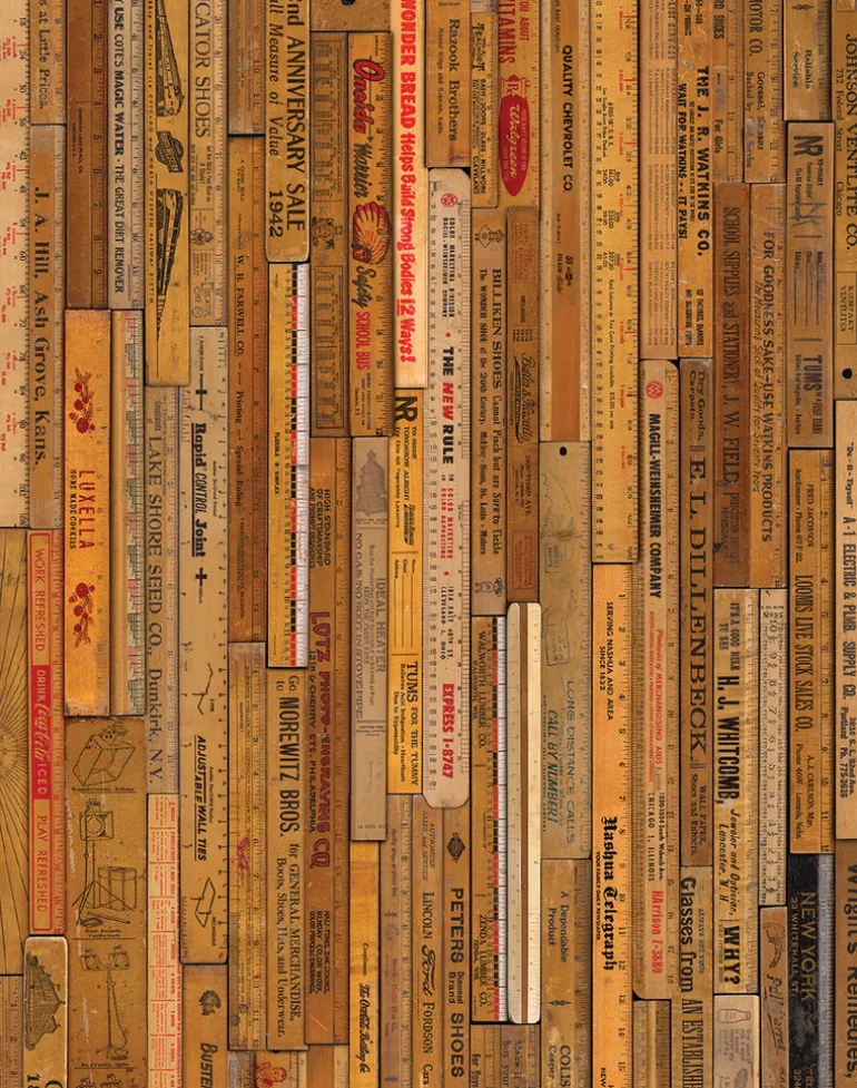 MRV-05 Small Printed Rulers Wallpaper by Mr & Mrs Vintage