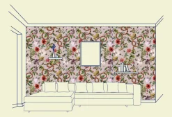 Pink Serpent Wallfabric