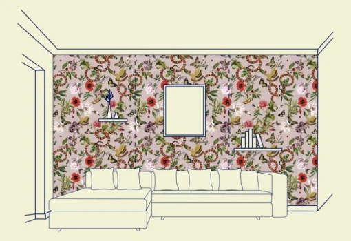 Pink Serpent Wallfabric