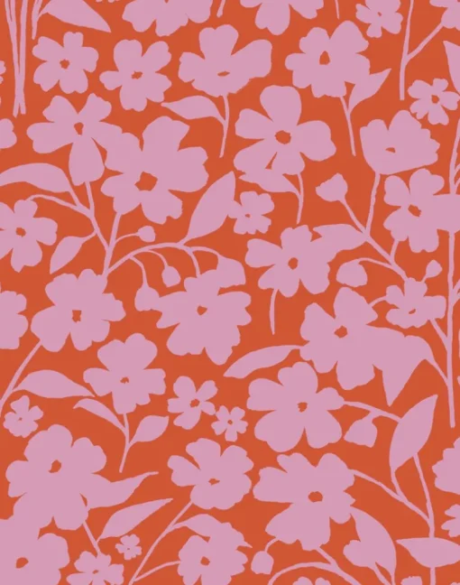 Posy, Pink on Red
