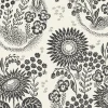 September at Rosendal Linen Fabric, Ebony/Black
