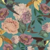 Swallows and Blooms, Teal