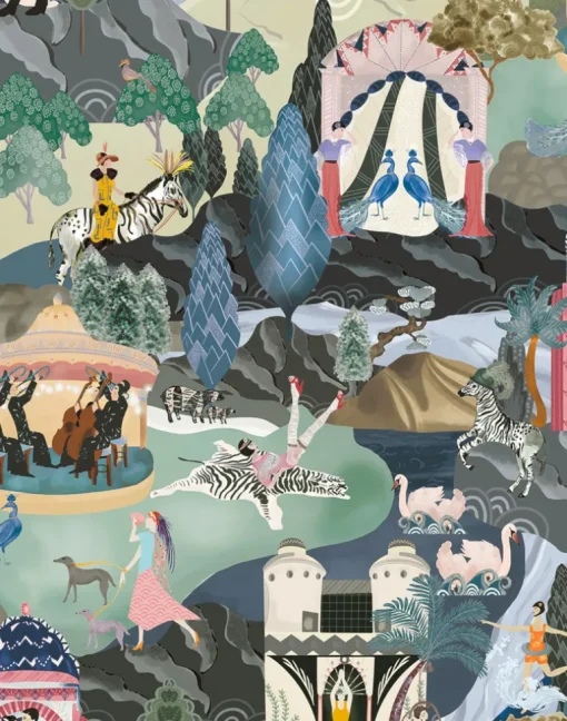 THE ART DECO HILLS TEAL & FUCHSIA