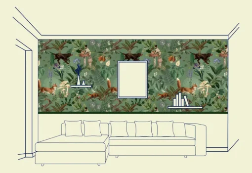 The Forest, Dark Green Wallfabric