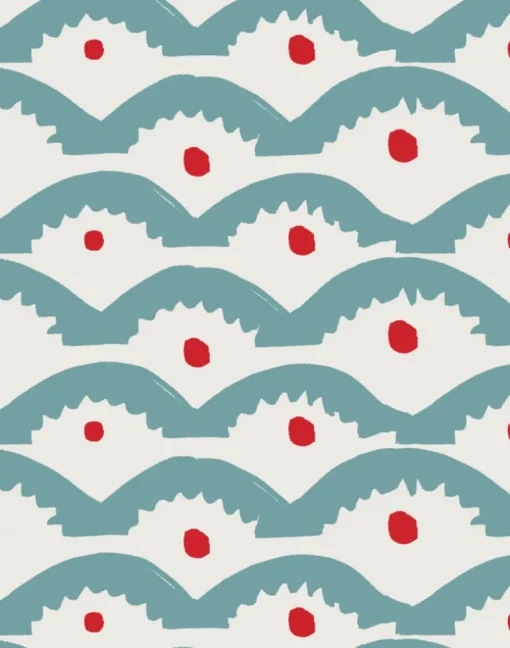 Wiggly Squiggly, Blue and Red - LARGE SCALE