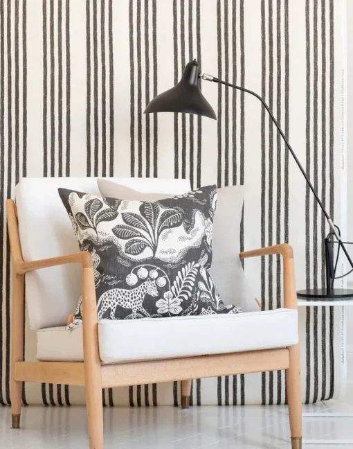 Wild at Heart Linen Fabric, Black